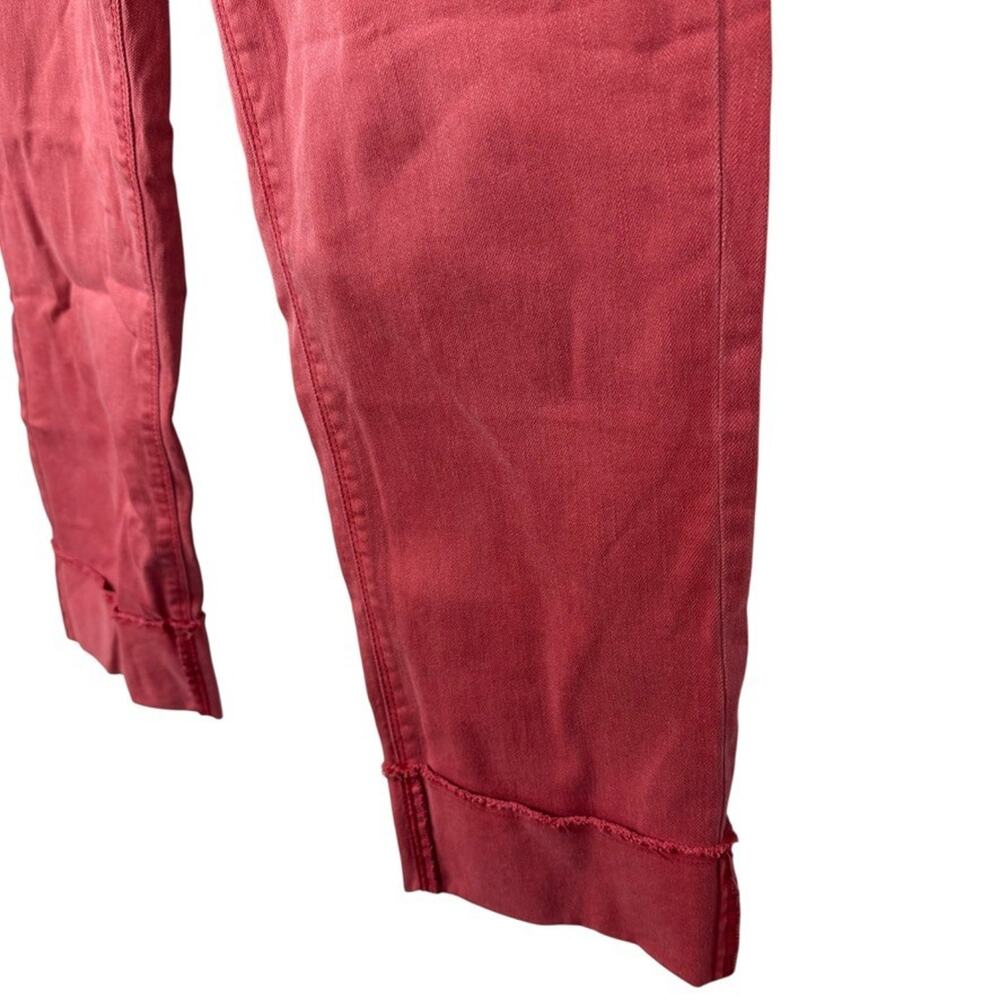 J Jill Authentic Fit Cropped Denim Red Wash Jeans Stretch Cuffed Womens sz 12 - Picture 8 of 16